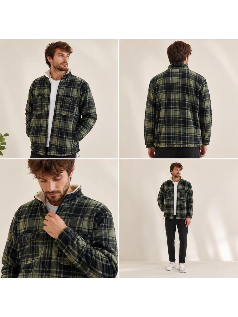 Men's Green and Khaki Jacket [COPY]